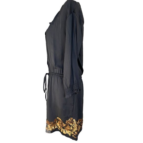 Robbi & Nikki Dress Black With Gold Sequin at the bottom Lined New $365 - Picture 6 of 13